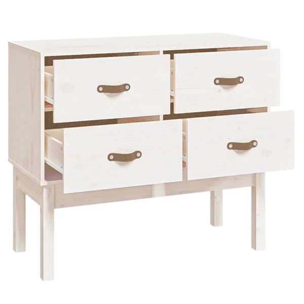 vidaXL Konsollskap hvit 90x40x78 cm heltre furu