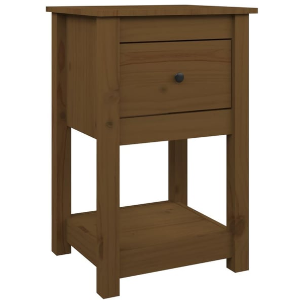 vidaXL Nattbord 2 stk honningbrun 40x35x61 cm heltre furu