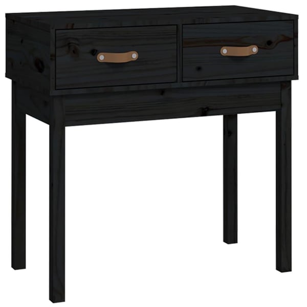 vidaXL Konsollbord svart 76,5x40x75 cm heltre furu