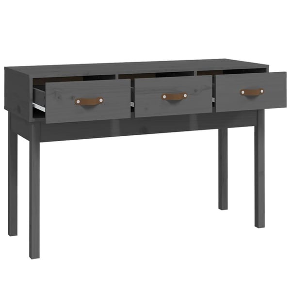 vidaXL Konsolipöytä harmaa 114x40x75 cm täysi mänty
