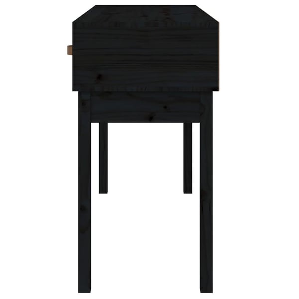 vidaXL konsolbord 114x40x75 cm massivt fyrretræ sort
