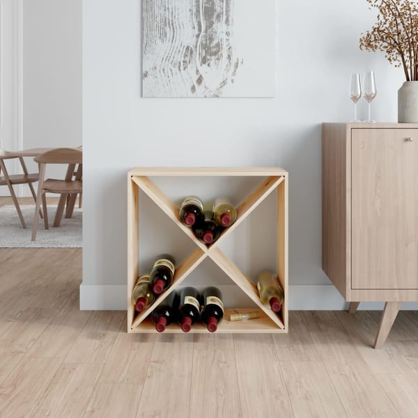 vidaXL vinreol 62x25x62 cm massivt fyrretræ