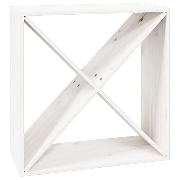 vidaXL vinreol 62x25x62 cm massivt fyrretræ hvid