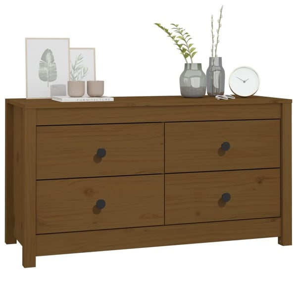 vidaXL Sideskap honningbrun 100x40x54 cm heltre furu