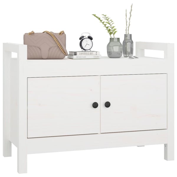 vidaXL Gangbenk hvit 80x40x60 cm heltre furu
