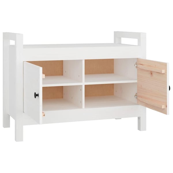 vidaXL Gangbenk hvit 80x40x60 cm heltre furu