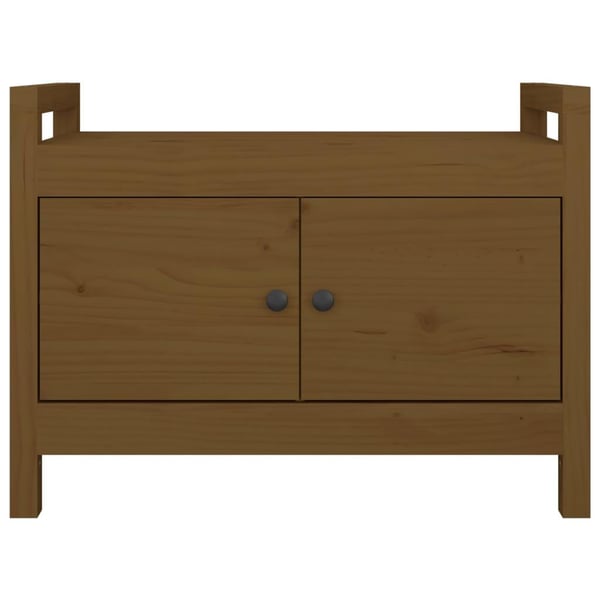 vidaXL entrébænk 80x40x60 cm massivt fyrretræ gyldenbrun