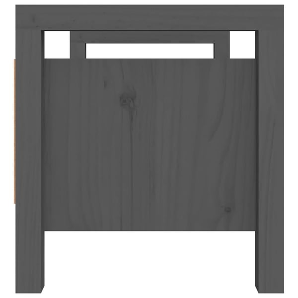 vidaXL Skobänk grå 80x40x43 cm massiv furu