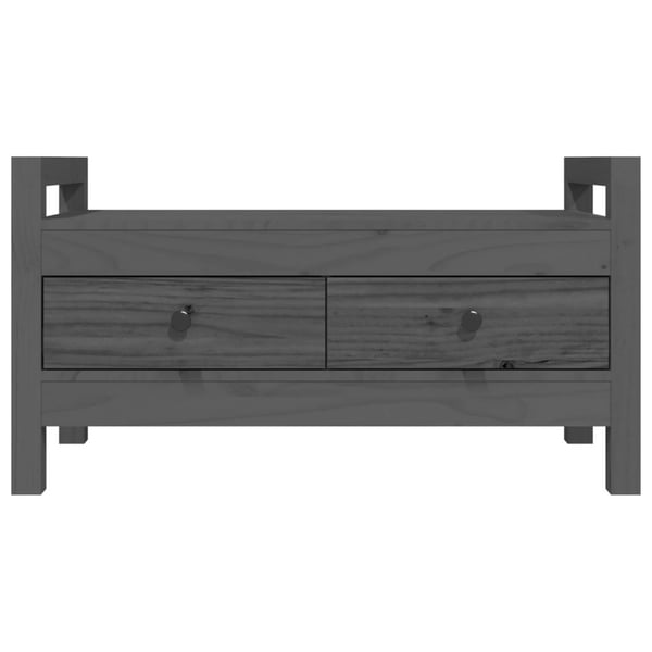 vidaXL Skobänk grå 80x40x43 cm massiv furu