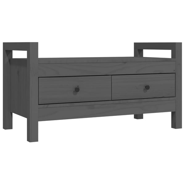vidaXL Skobänk grå 80x40x43 cm massiv furu
