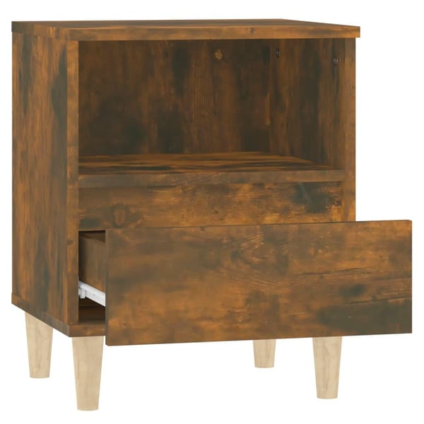 vidaXL sengeborde 2 stk. 40x35x50 cm røget egetræsfarve