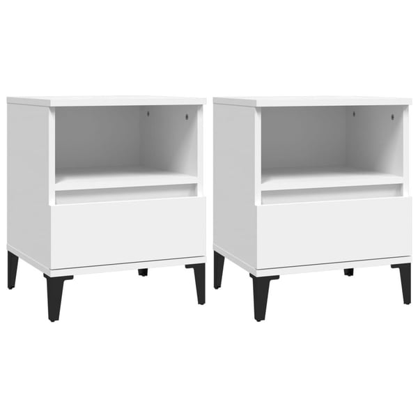 vidaXL Nattbord 2 stk hvit 40x35x50