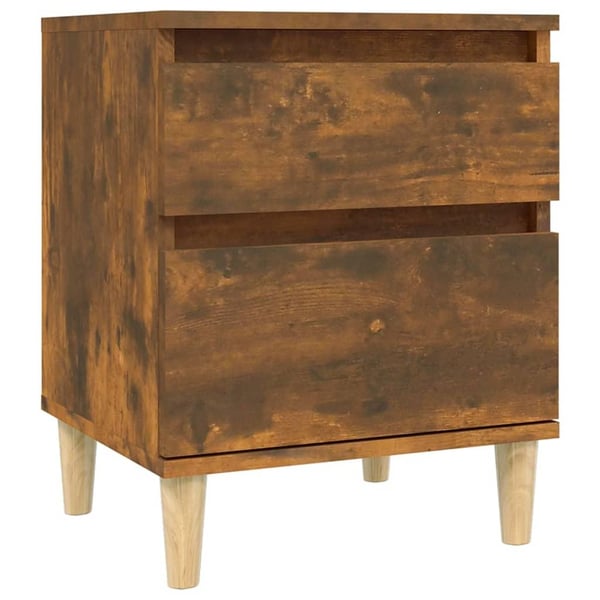 vidaXL sengeborde 2 stk. 40x35x50 cm røget egetræsfarve