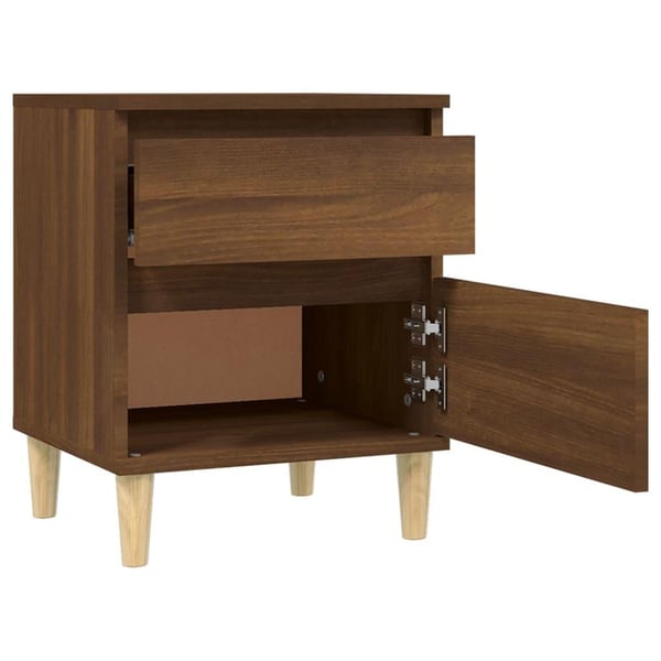 vidaXL sengeborde 2 stk. 40x35x50 cm brun egetræsfarve