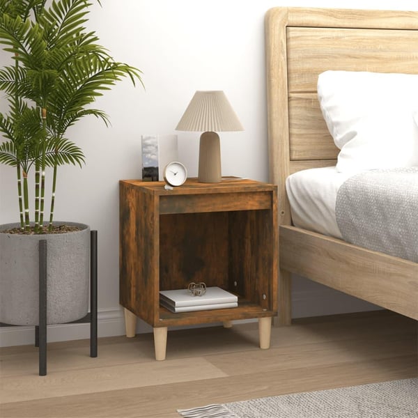 vidaXL sengeborde 2 stk. 40x35x50 cm røget egetræsfarve