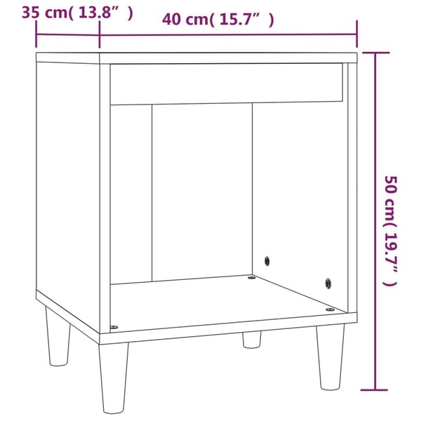 vidaXL sengeborde 2 stk. 40x35x50 cm sort