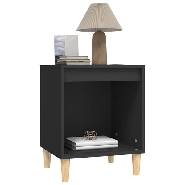 vidaXL sengeborde 2 stk. 40x35x50 cm sort