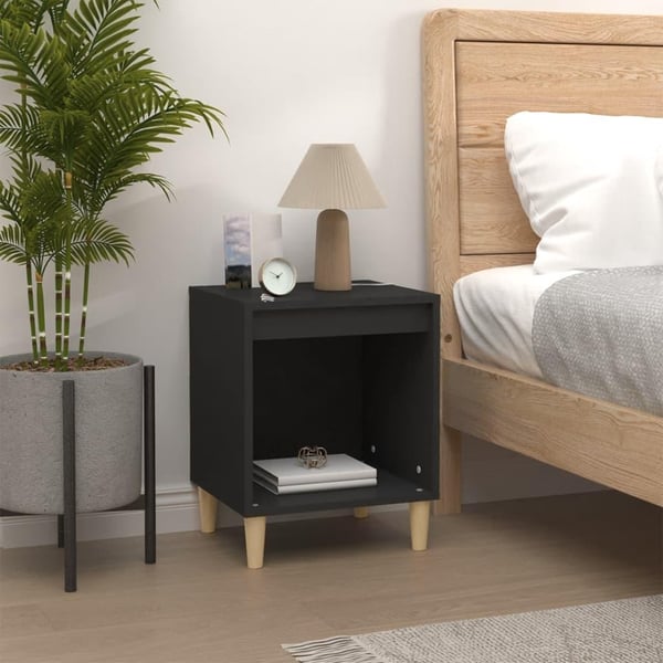 vidaXL sengeborde 2 stk. 40x35x50 cm sort