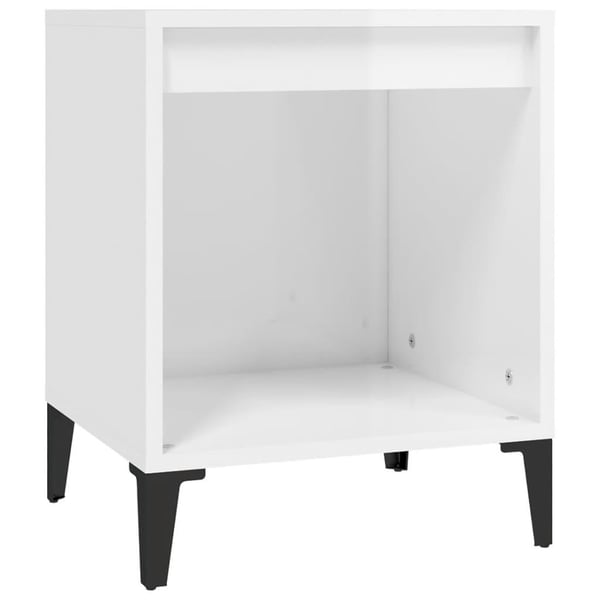 vidaXL sengebord 40x35x50 cm hvid højglans