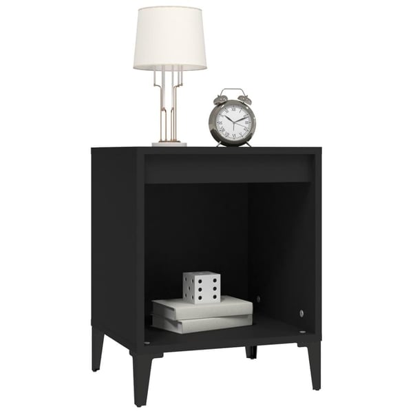 vidaXL sengeborde 2 stk. 40x35x50 cm sort