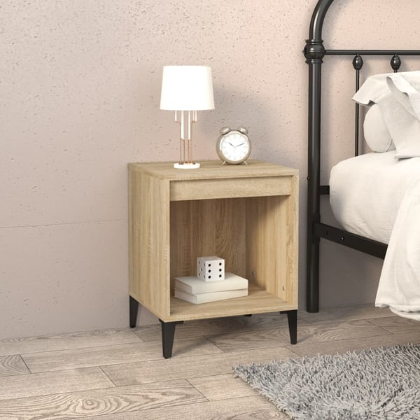 vidaXL sengeborde 2 stk. 40x35x50 cm sonoma-eg