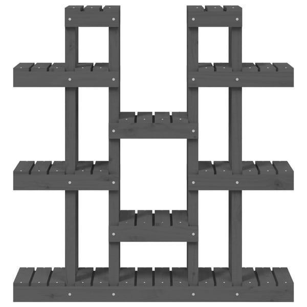 vidaXL Plantestativ grå 104,5x25x109,5 cm heltre furu