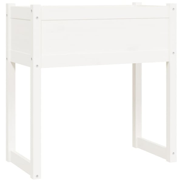 vidaXL plantekasse 78x40x81 cm massivt fyrretræ hvid