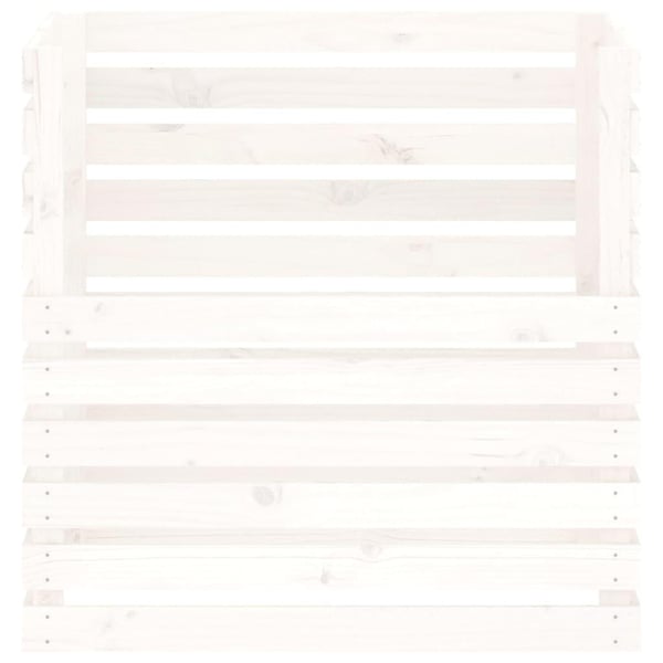 vidaXL Komposti valkoinen 80x80x78 cm täysi mänty