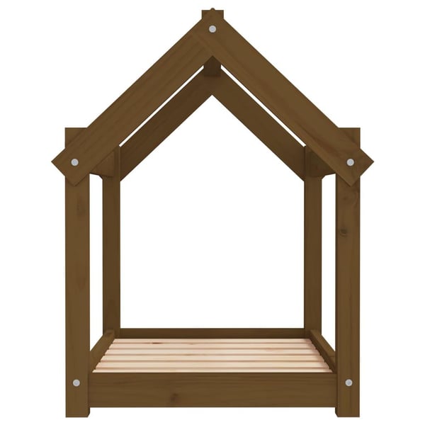 vidaXL hundeseng 71x55x70 cm massivt fyrretræ gyldenbrun