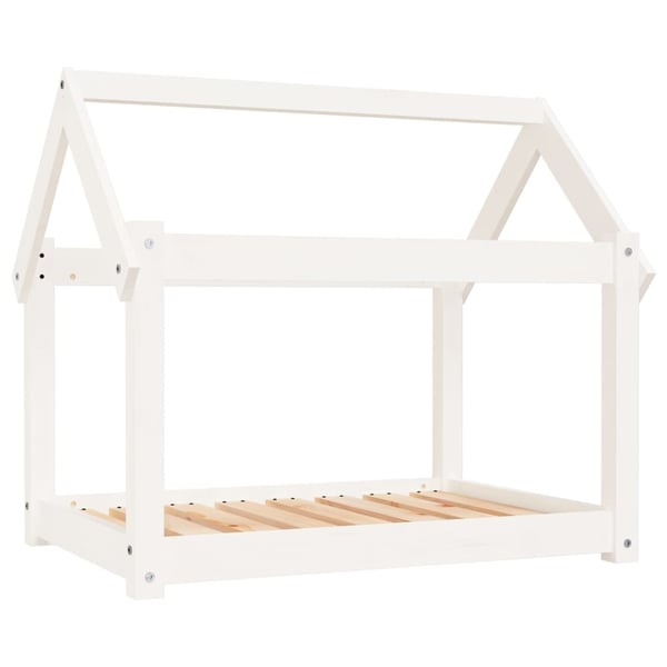 vidaXL Hundeseng hvit 81x60x70 cm heltre furu