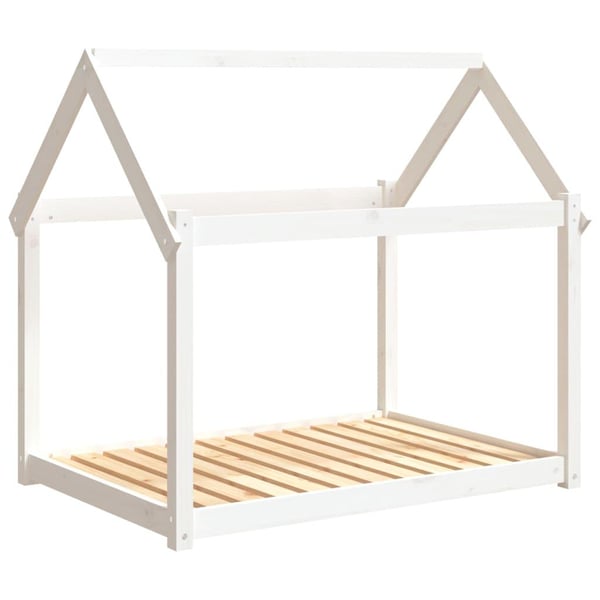 vidaXL hundeseng 111x80x100 cm massivt fyrretræ hvid