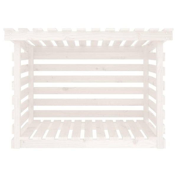 vidaXL brændestativ 108x73x79 cm massivt fyrretræ hvid