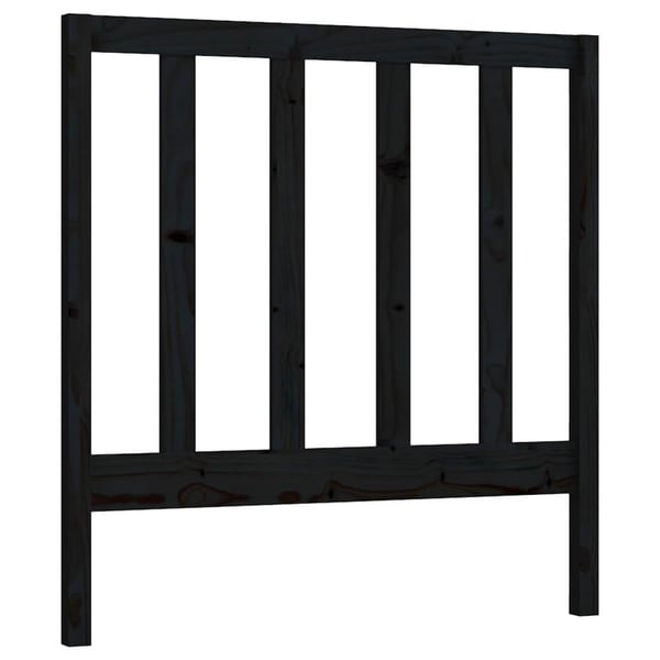 vidaXL Sengegavl svart 95x4x100 cm heltre furu