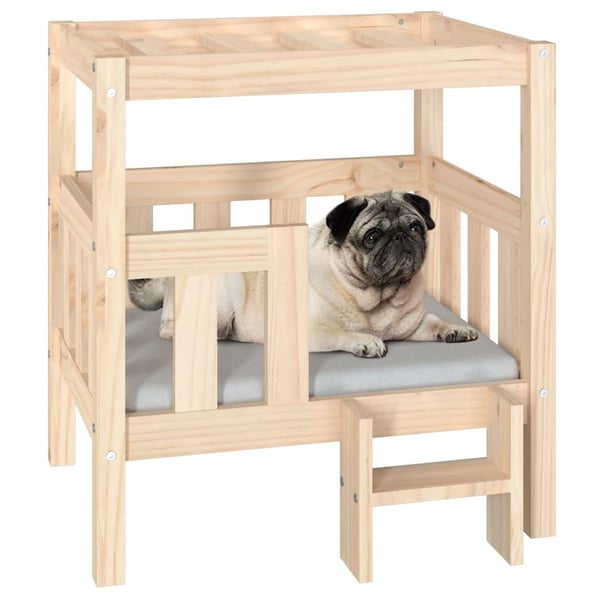 vidaXL hundeseng 65,5x43x70 cm massivt fyrretræ