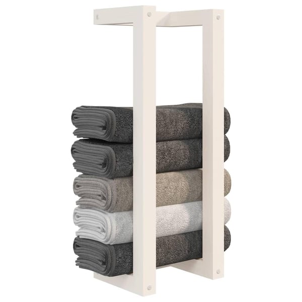 vidaXL Håndklestativ hvit 23x18x60 cm heltre furu