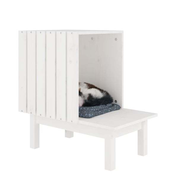 vidaXL Kattehus hvit 60x36x60 cm heltre furu