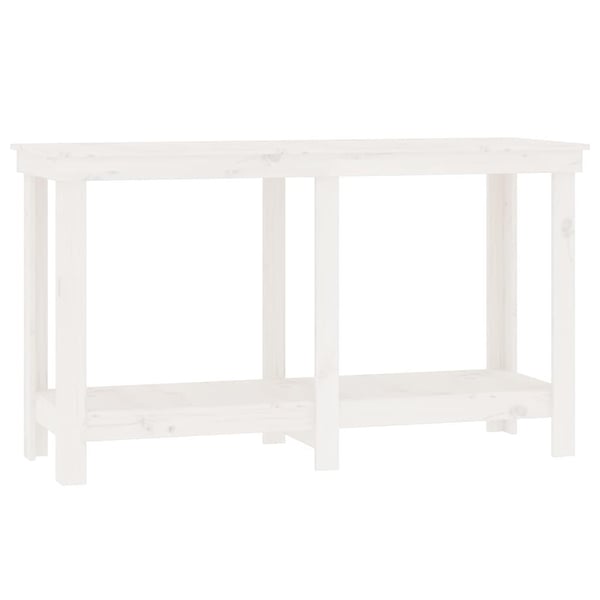 vidaXL arbejdsbord 140x50x80 cm massivt fyrretræ hvid