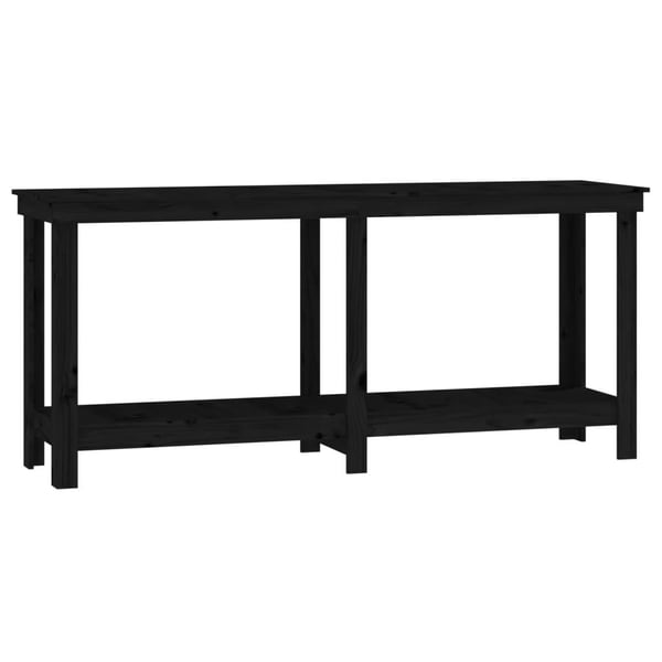 vidaXL arbejdsbord 180x50x80 cm massivt fyrretræ sort