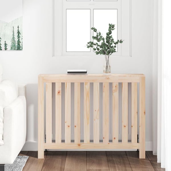 vidaXL Radiatordeksel 108,5x19x84 cm heltre furu