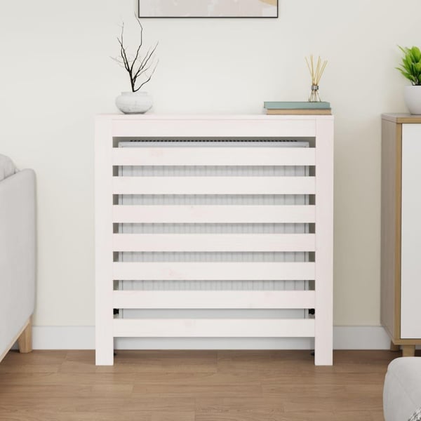 vidaXL Radiatordeksel hvit 79,5x19x84 cm heltre furu