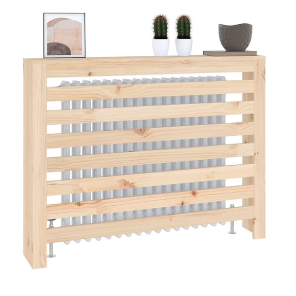 vidaXL Radiatordeksel 108,5x19x84 cm heltre furu