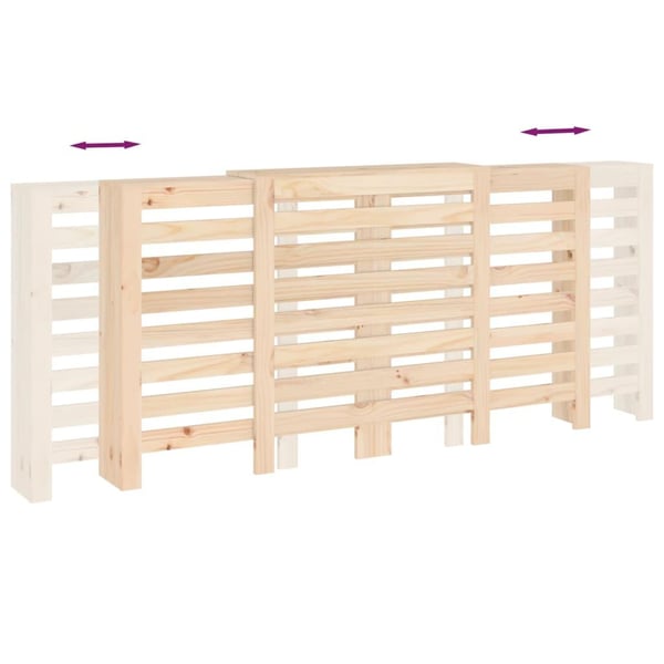 vidaXL Radiatordeksel 210x21x85 cm heltre furu