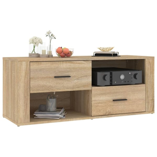 vidaXL TV-benk sonoma eik 100x35x40 cm konstruert tre