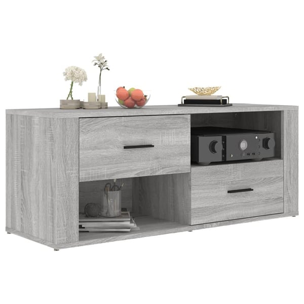 vidaXL TV-benk grå sonoma 100x35x40 cm konstruert tre