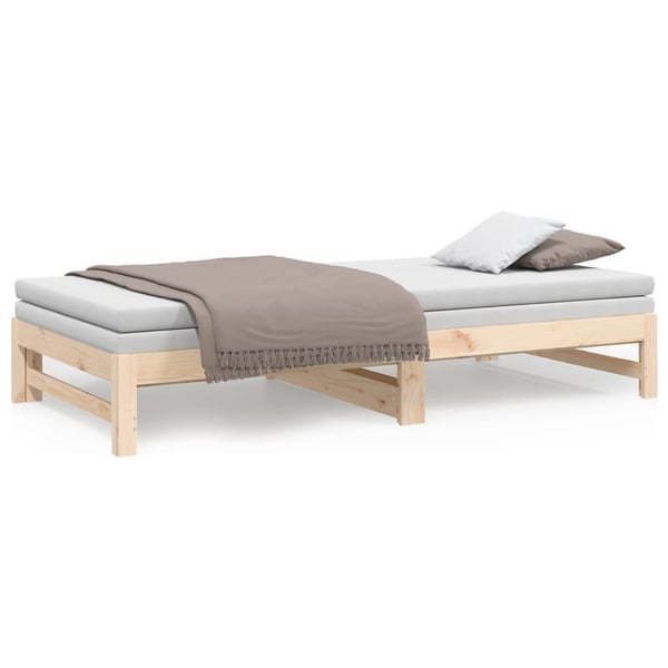 vidaXL Uttrekkbar dagseng 2x(90x200) cm heltre furu