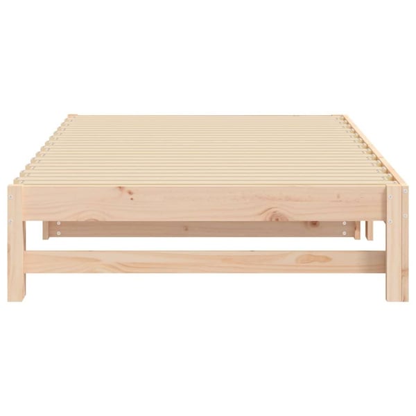 vidaXL Uttrekkbar dagseng 2x(90x200) cm heltre furu
