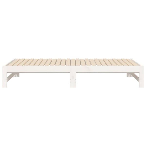 vidaXL Uttrekkbar dagseng hvit 2x(90x190) cm heltre furu