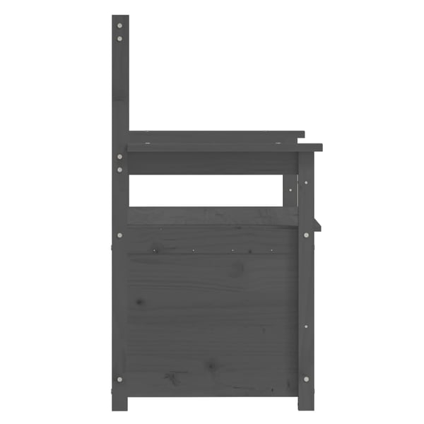 vidaXL Penkki harmaa 112,5x51,5x96,5 cm täysi mänty