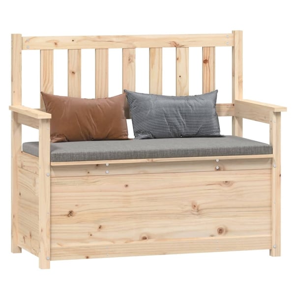 vidaXL Benk kunstskinn 112,5x51,5x96,5 cm heltre furu