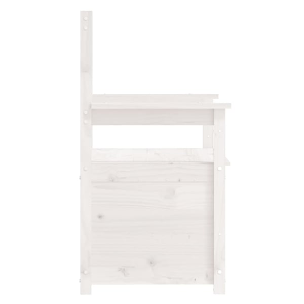vidaXL bænk 112,5x51x,5x96,5 cm massivt fyrretræ hvid